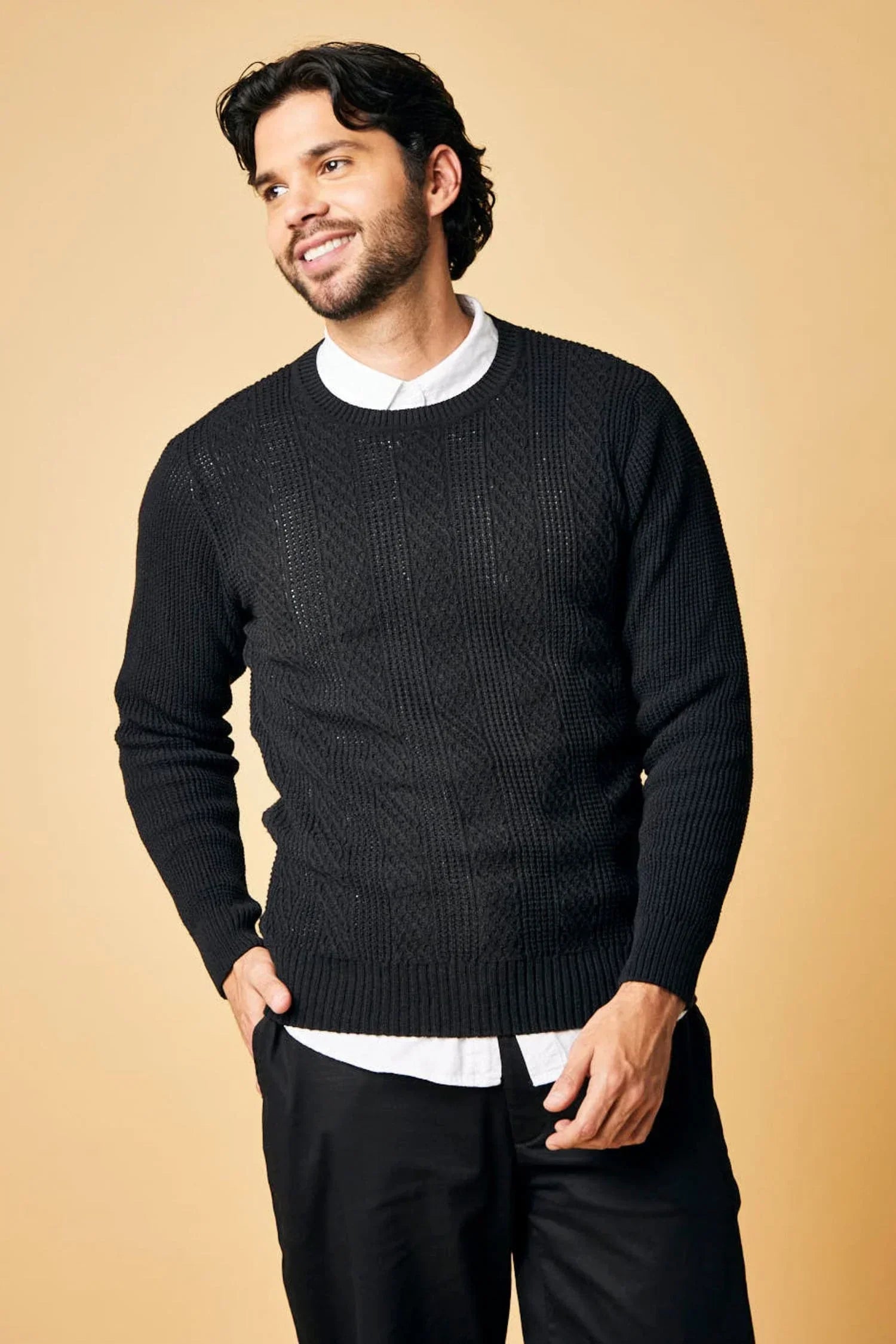 Suéter Cajicá en algodón regenerado trenzado perlado – Hombre